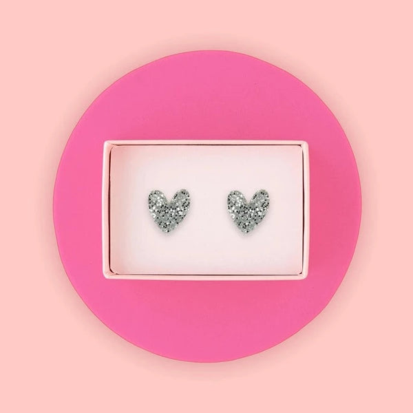 Glitter Heart Earrings 