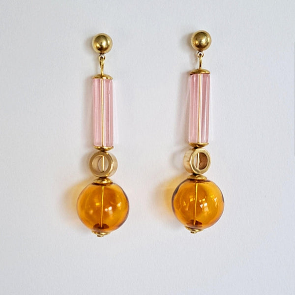 Gardena Glass Bubble & Cylinder Earrings