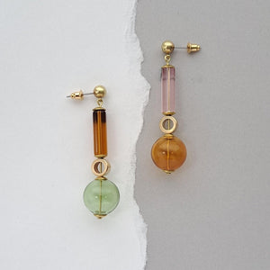 Gardena Glass Bubble & Cylinder Earrings