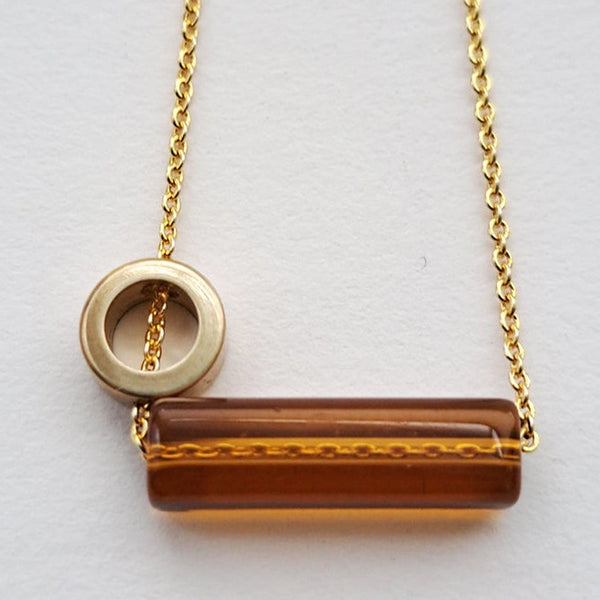 Gardena Glass & Brass Necklace