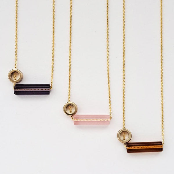 Gardena Glass & Brass Necklace