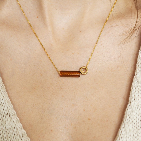 Gardena Glass & Brass Necklace